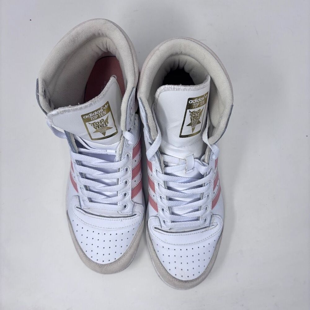 Adidas Originals Top Ten Hi Top White Ambient Blush Leather Sneakers in Box 11 - Picture 4 of 6